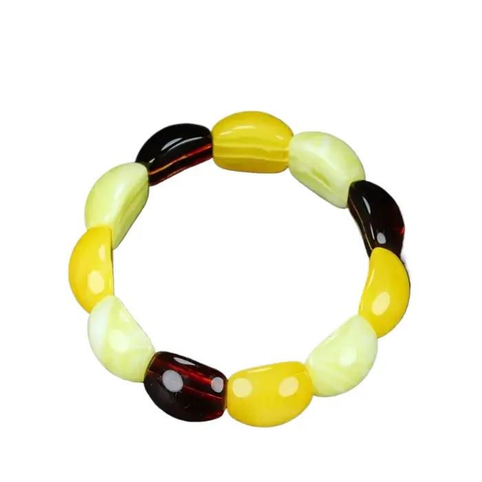 Bracelet de perles d'ambre pour hommes et femmes, accessoires de mode