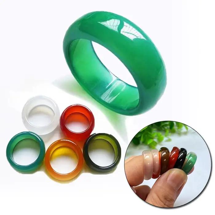 Bague en agate verte sculptée à la main pour femme bijou unique à offrir pour les occasions spéciales soirée élégante
