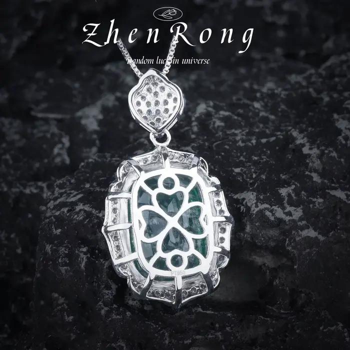 FoyCyclination-Ensemble de Bijoux Vintage Tourmaline Verte Émeraude pour Femme