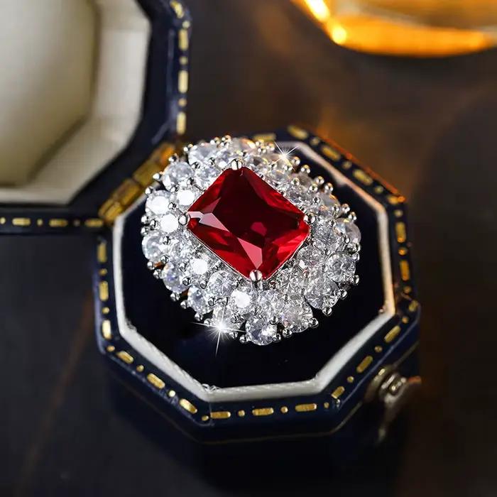 Bague en Zircon réglable pour femmes, vert/jaune/bleu scintillant, plaqué argent 925, bande ouverte, bijoux cadeaux, 2026