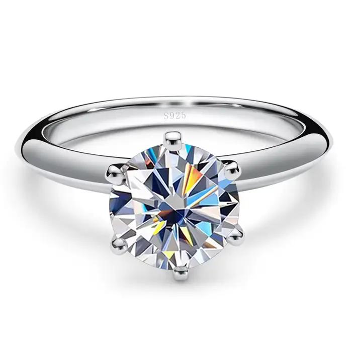 JoyceJelly – bague en argent Sterling 925 massif, avec Moissanite véritable, 1-5ct, 6.5-11mm, bijoux
