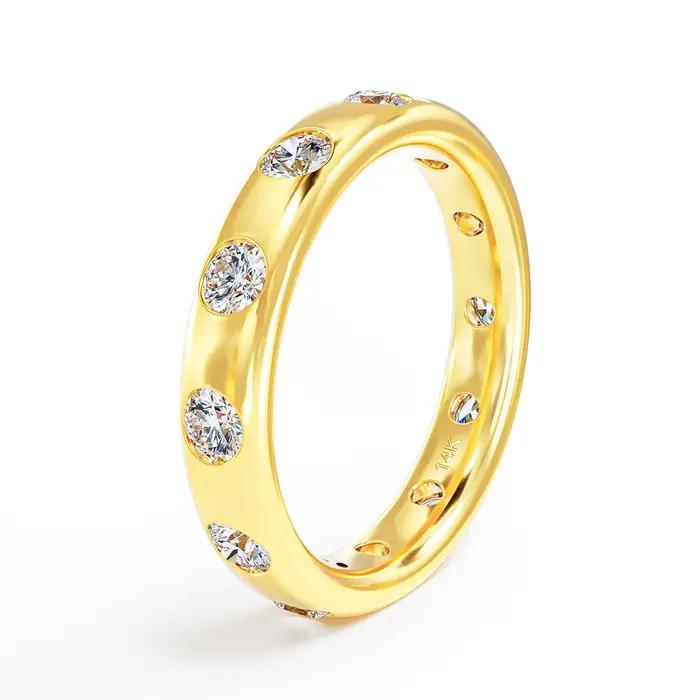 Bague de mariage en or véritable 14 carats pour femme