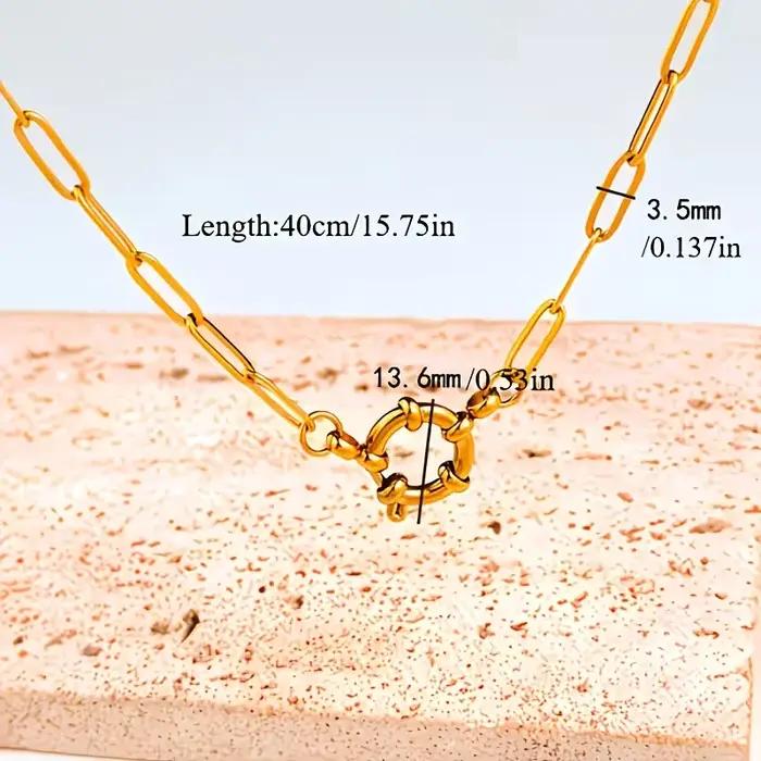 Collier ras-du-cou pour femme en acier inoxydable avec fermoir marin