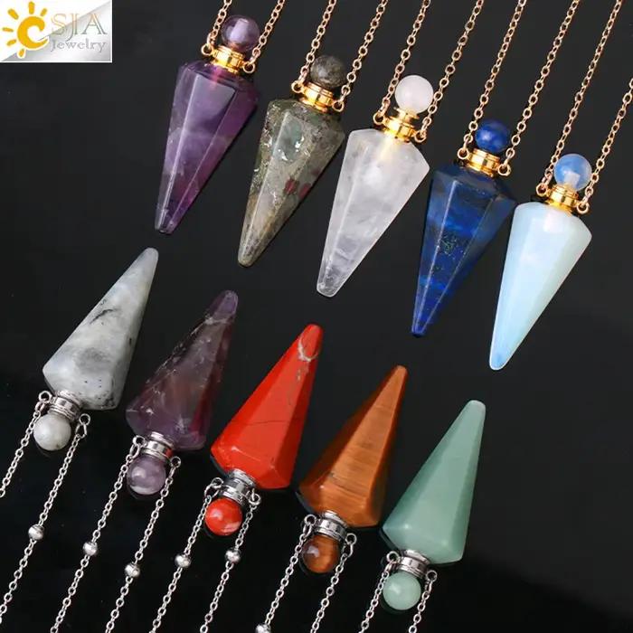 Collier diffuseur d'huiles essentielles en cristal