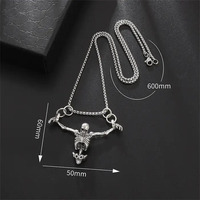 Collier crâne Punk, pendentif crâne de captivité