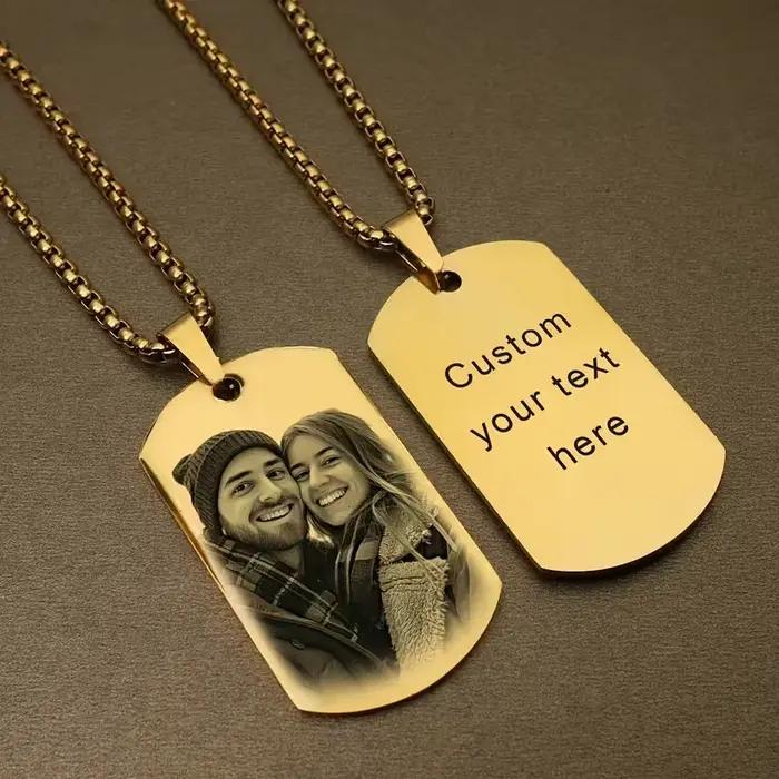Collier Photo personnalisé avec Photo gravée au Laser