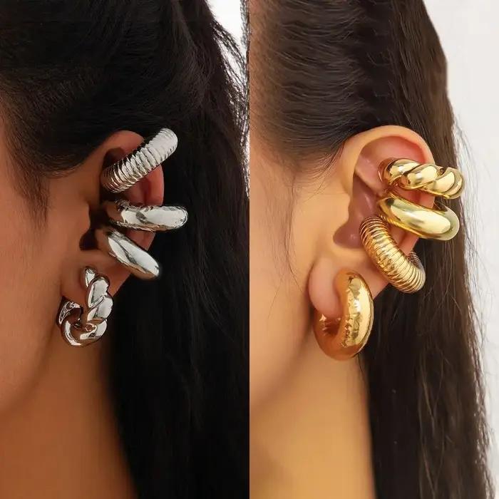 Boucles d'oreilles en acrylique simples en forme de C
