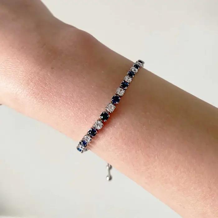 Bracelet de tennis pour femmes en zircone cubique or rose avec chaîne de boîte et fermoirs à bascule pour toutes les occasions