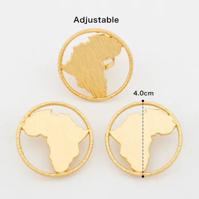 Ensemble de bijoux plaqués or 18 carats YM pour femme avec bague réglable et boucles d'oreilles clips motifs géométriques pour occasions spéciales et cadeaux