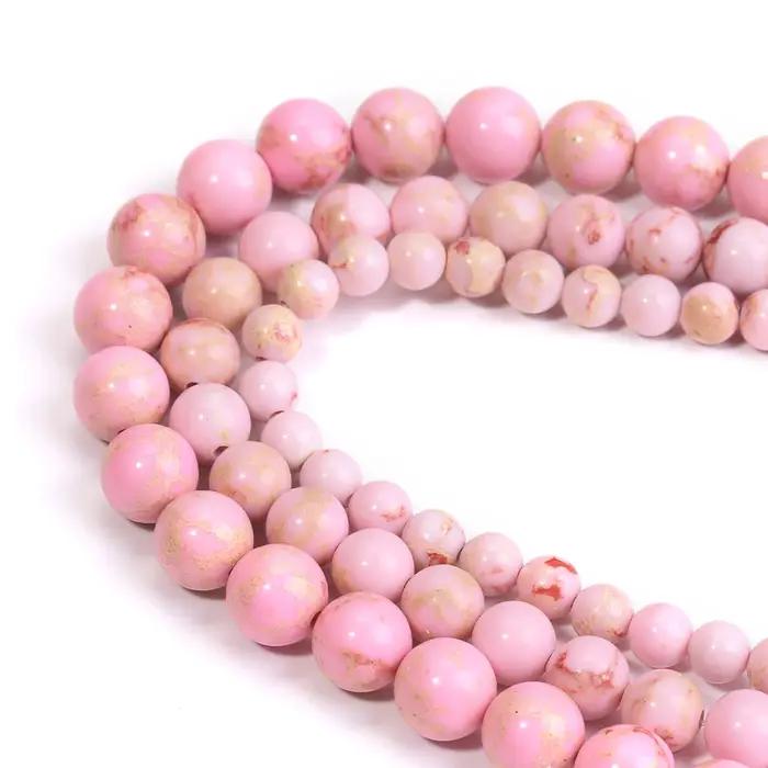 Perles turquoises rose claires ronde pour bijoux bracelets et colliers occasions spéciales femmes