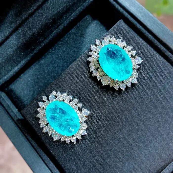 GICA GEMA – boucles d'oreilles Tourmaline bleu vert