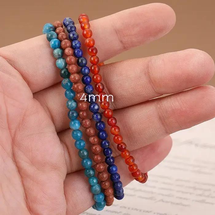 AAAAA 4/6/8mm bijoux chanceux Citrines naturelles Bracelet Citrine cristal pierre perle