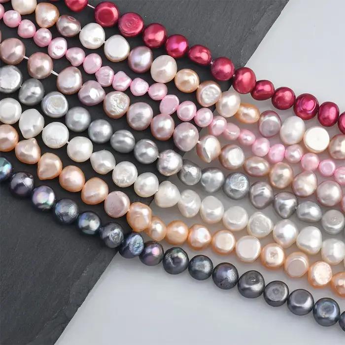 Perles de culture d'eau douce naturelles en blanc et gris pour bijoux baroques occasions spéciales femmes
