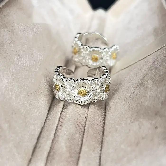 Bague tendance en argent sterling S925 de style français