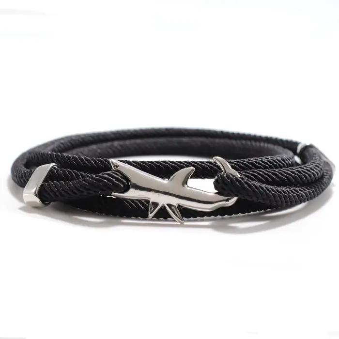 Bracelet requin Animal de mer hommes femmes multicouche réglable survie Bracelet plage bijoux cadeau