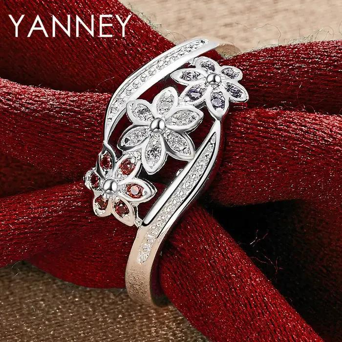 Magnifique bague de luxe en argent Sterling 925
