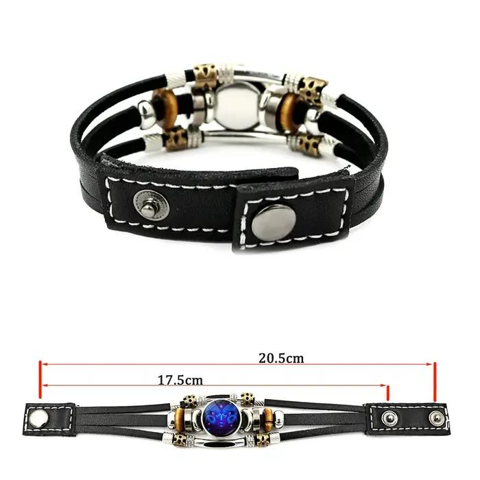 Constellations Bracelet en cuir lumineux rétro multicouche