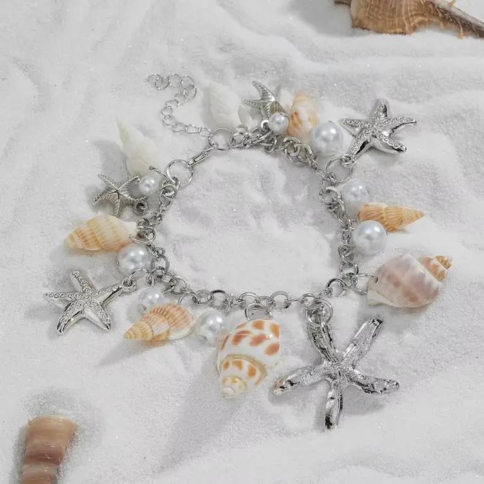 Bracelet de perles de coquillage bohème réglable