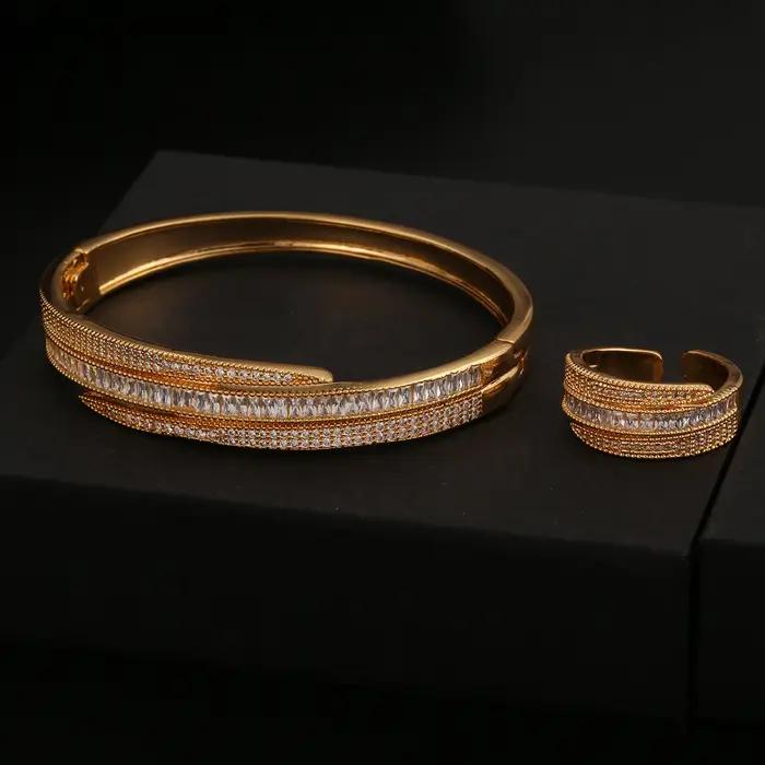 Ensemble de bracelets et bagues pour femmes, bracelet manchette irrégulier, bracelet large et épais réglable avec boucle pour femmes
