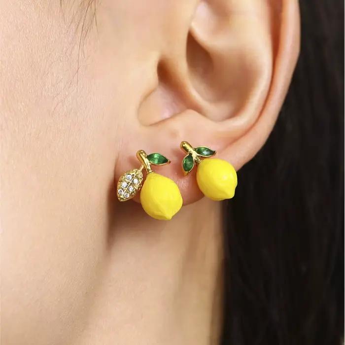 Pendentif citron boucles d'oreilles pendantes correspondant coquille perles collier Bracelet à la main perles colliers Bracelets boucle d'oreille pour les femmes