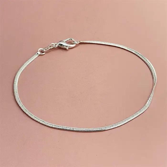 Bracelet en argent regardé 925 pour femme, bijoux exquis, cadeau de fête de mariage, mode salle Sophia, 2mm