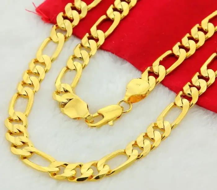 Bijoux de collier de chaîne pour hommes de couleur or pur