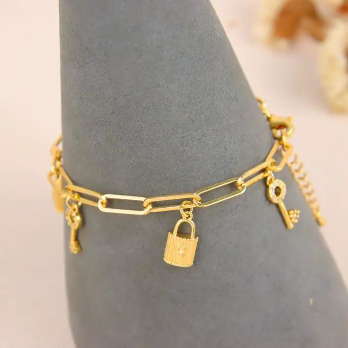Bracelet de mode de dubaï plaqué or 21 carats