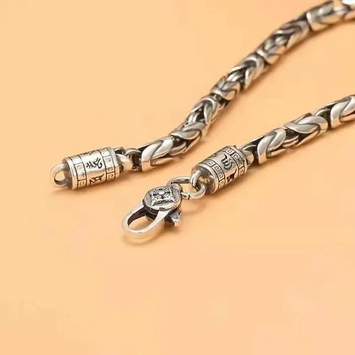 Bracelet en argent sterling S925 motif bambou, vente directe usine, nouvelle collection 2026, style rétro punk, bijou unisexe, cadeau pour hommes et femmes