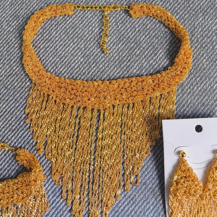 Mode saoudienne dubaï 24K plaqué or personnalisé collier