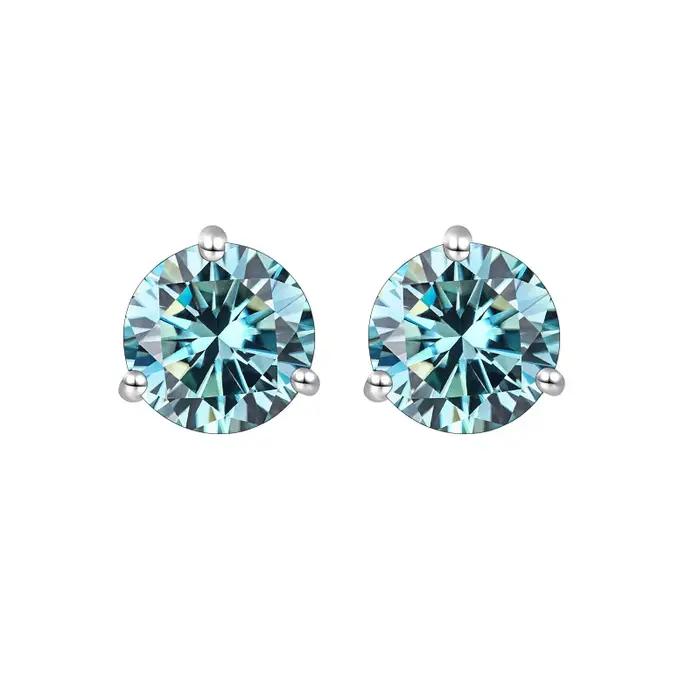 Gica Gema-Boucles d'oreilles à tige en diamant Moissanite pour femme, argent regardé S925, haute qua