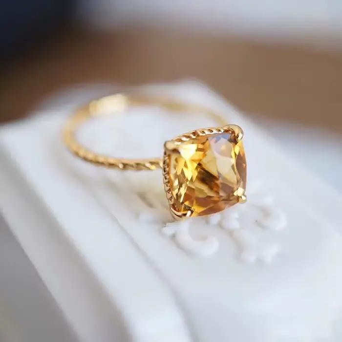 Bague réglable carrée en argent incrusté pour femme, bijoux brillants, accessoires de fête, design t