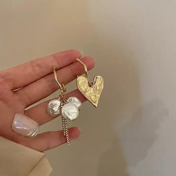 Boucles d'oreilles pendantes à pampilles baroques pour femmes