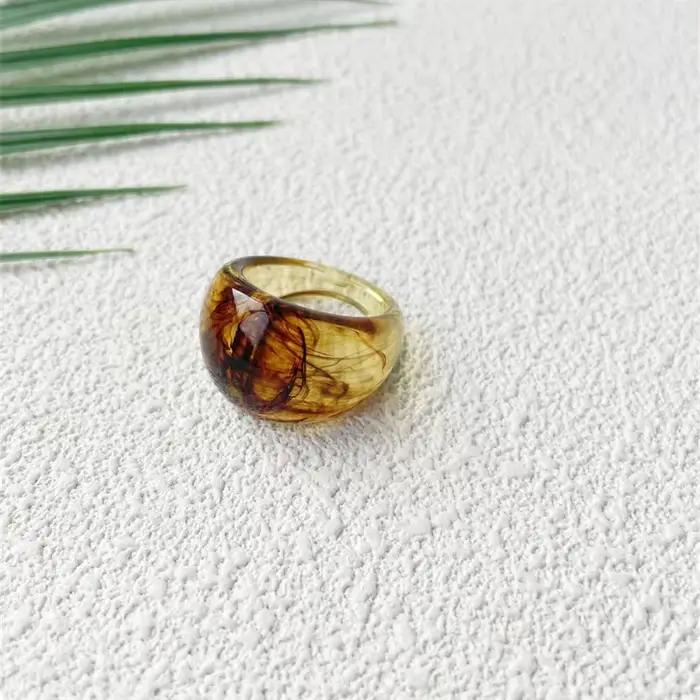 UJBOX – bague en gelée acrylique florale multicolore, bijoux de déclaration de Style Y2K pour les ma