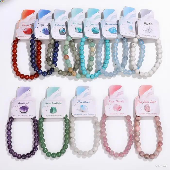 Bracelets originaux en perles de pierre naturelle pour femmes et hommes