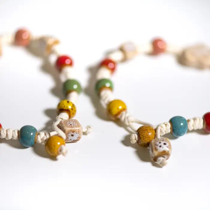 Bracelet en céramique Harmony Arc-en-Ciel design floral bohème pour femmes occasions spéciales