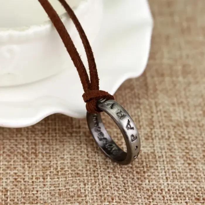 Film jeu UNCHARTED 4 collier NATHAN DRAKE COSPLAY bague CODE cuir VINTAGE gravure pendentif colliers pour homme bijoux accessoires