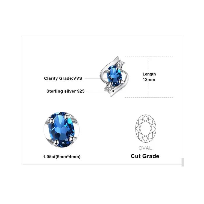 Boucles d'oreilles en topaze bleue de Londres naturelle et en argent Sterling 925 bijoux fins à la mode pour femmes occasions spéciales