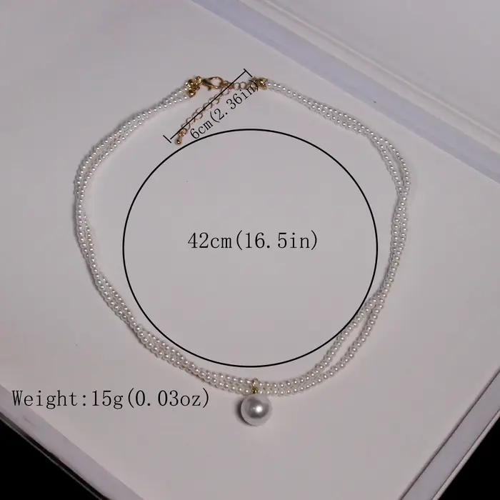 Collier de perles vintage français pour femme