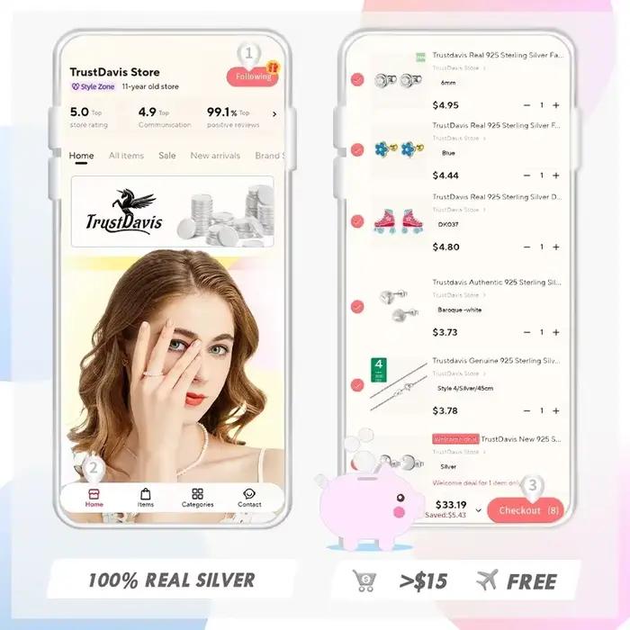Trustdavis – collier universel en argent 925 véritable pour femmes, chaîne à croix, à la mode, pour usage quotidien, pendentif DIY, bijoux fins, DC27