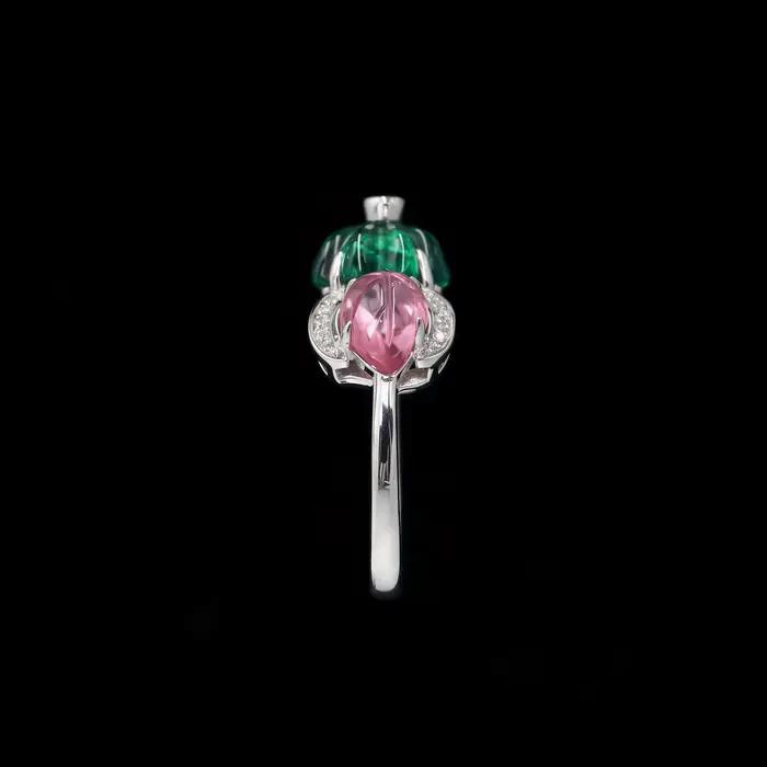 Bague Vintage Tutti Frutti Sculptée, Design Floral de Luxe, en Argent Sterling 925, Bijou Fin pour Femme, Cadeau Idéal pour Fête et Festival