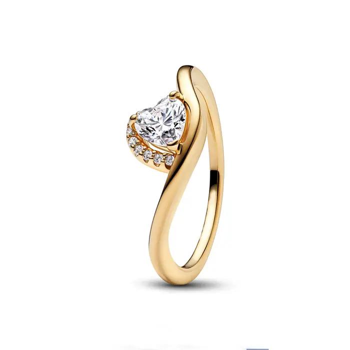 Bague double simple en argent Sterling 100% 925, en forme de cœur creux, design exquis, bijoux de luxe quotidiens pour femmes, cadeau de vacances