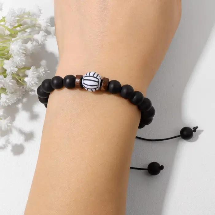 Nouveau Bracelet tissé à la main pour hommes, réglable, basket-ball, Baseball, volley-ball, Rugby, sport, Yoga, méditation, guérison