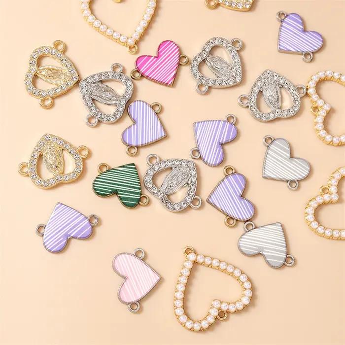 Charms coeurs romantiques en métal pour bijoux bracelets colliers accessoires artisanat fait main occasions spéciales femmes amoureux enfants