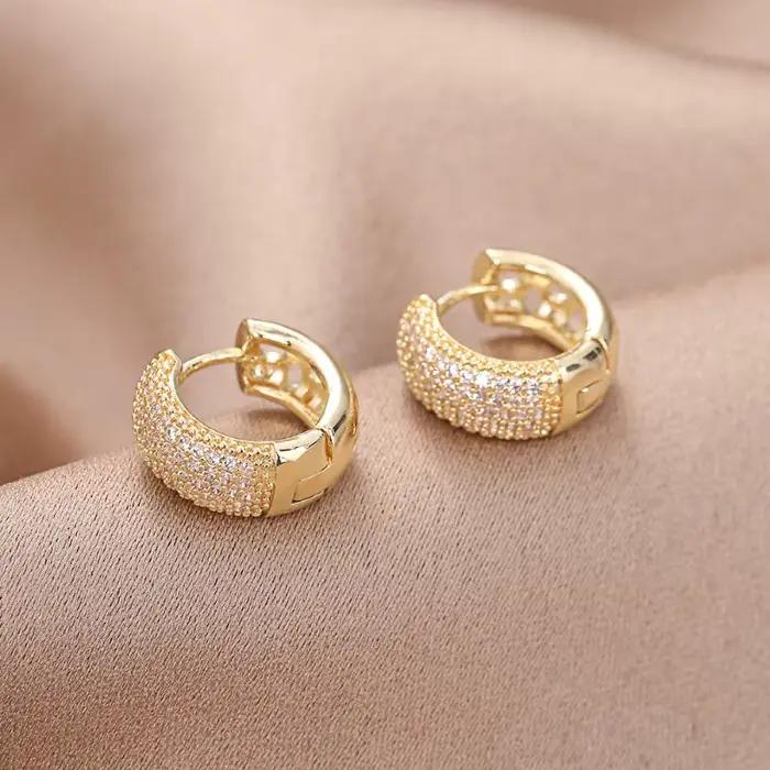 Boucles d'oreilles en argent Sterling 925 zirconium blanc rock hiphop vintage pour femmes occasions spéciales