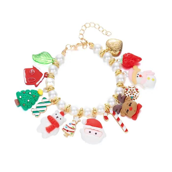 Bracelet artisanal en perles avec breloques de cerf et cloche pour femmes occasions spéciales fêtes et amitié