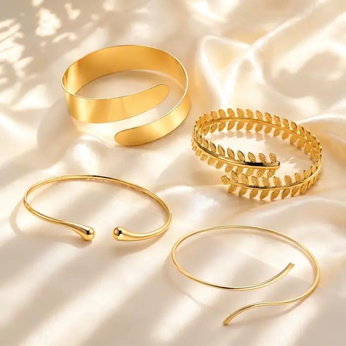 Bracelets de cheville plaqués or exquis pour femmes