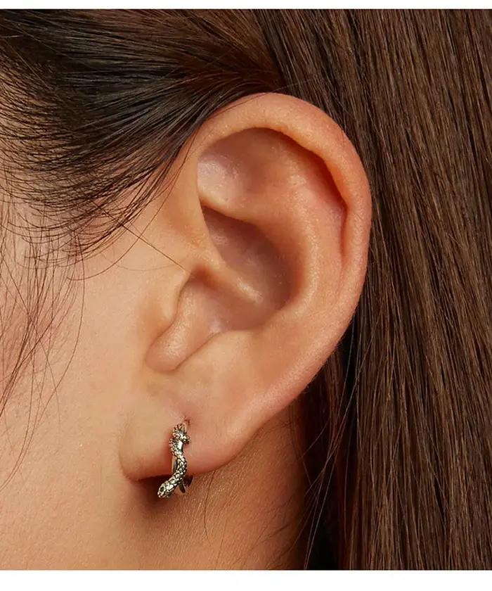 REETI – boucles d'oreilles serpent en argent Sterling 925