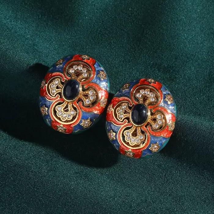 Ensembles de bijoux de Dubaï en émail narévidés pour femmes