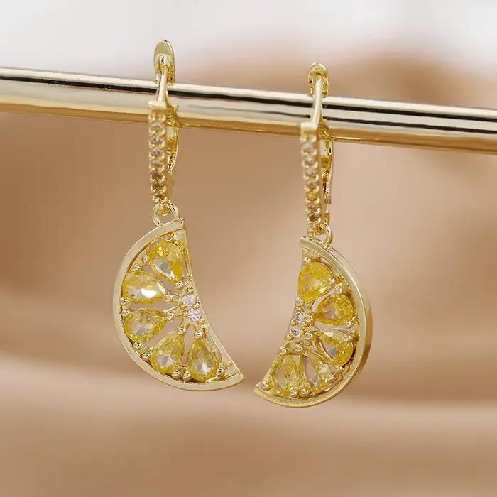 Boucles d'oreilles en forme de fruits de citron