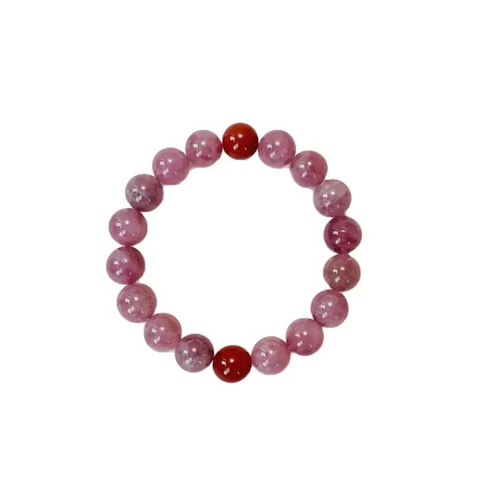 Bracelet en perles de quartz rose naturel pour femmes